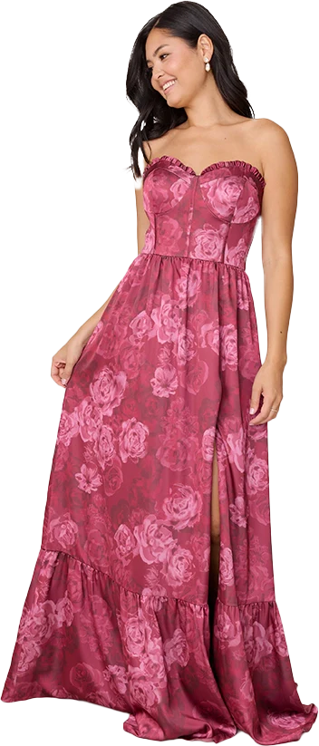 Valentina Satin Floral Print Dress | Made To Order - Image 53