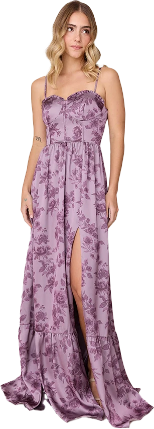 Valentina Satin Floral Print Dress | Made To Order - Image 62