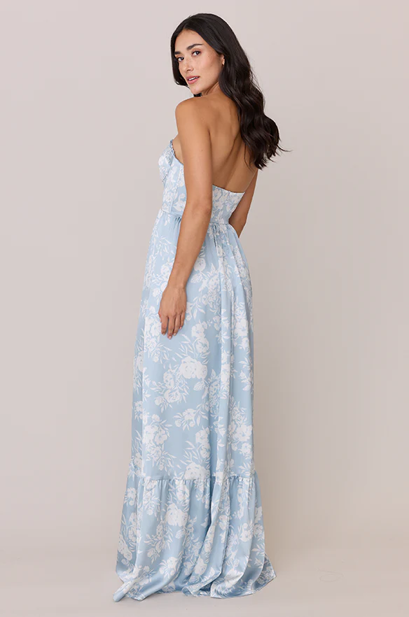 Valentina Satin Floral Print Dress | Made To Order - Image 8