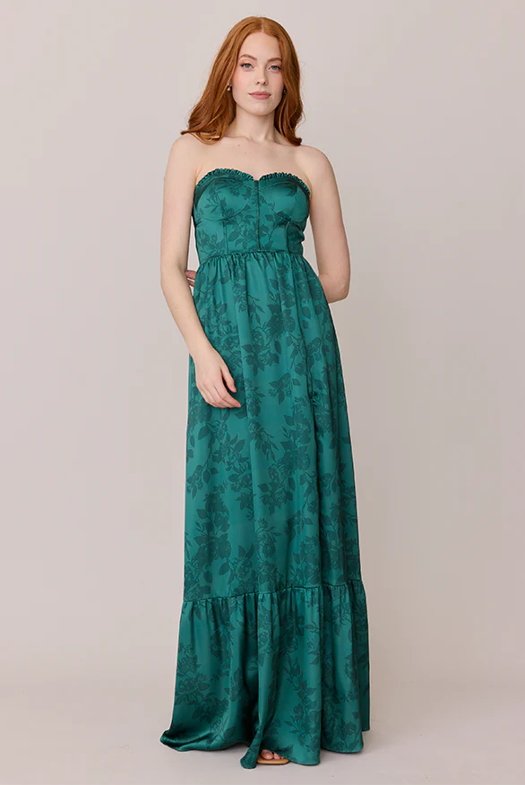 Valentina Satin Floral Print Dress | Made To Order - Image 80