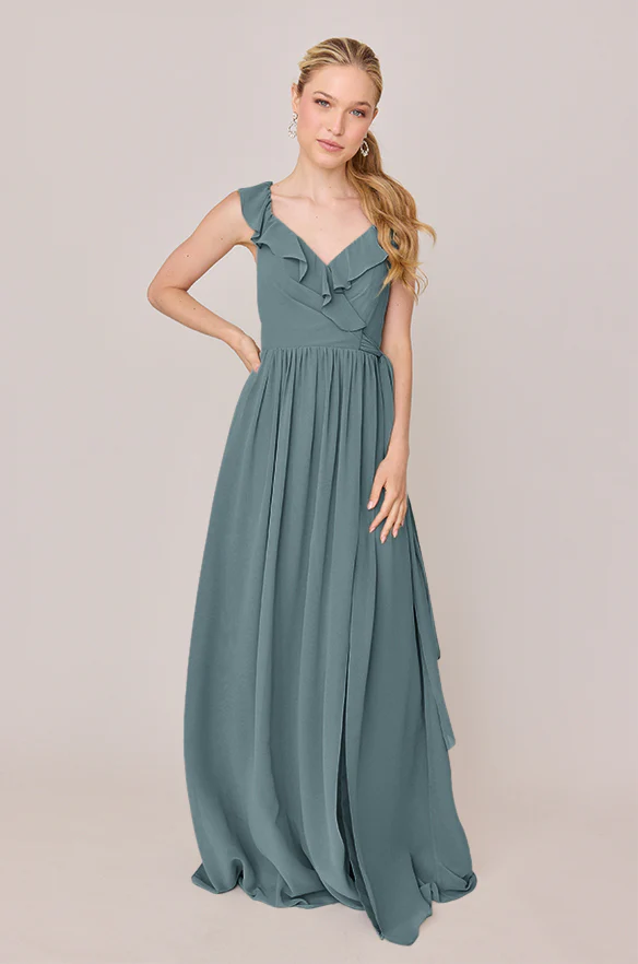 Valerie Chiffon Faux Wrap Dress | Made To Order - Image 36