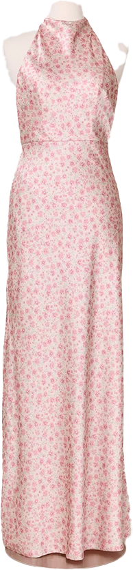 Veronica Satin Floral Print Dress | Made To Order - Image 47