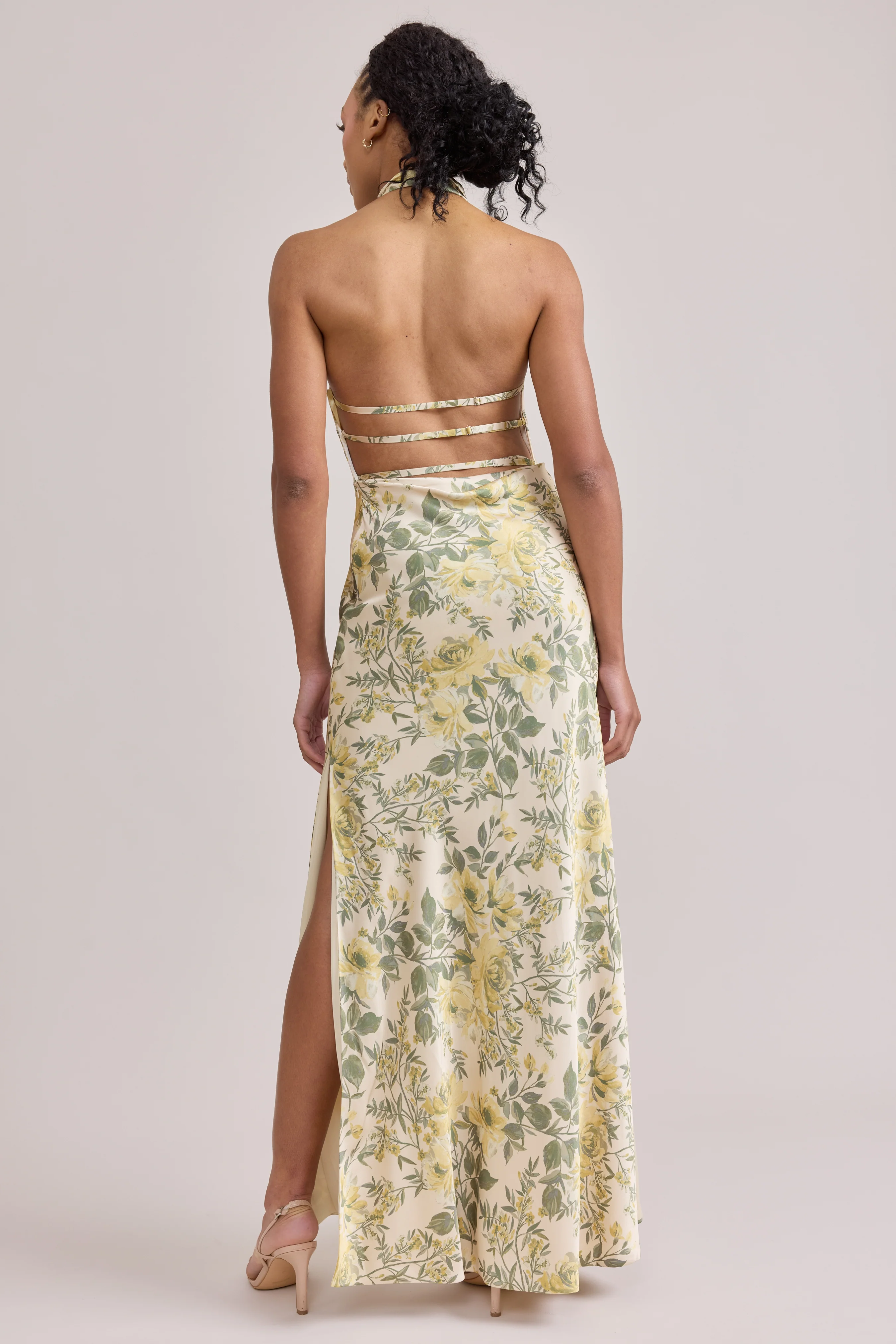 Veronica Satin Floral Print Dress | Made To Order - Image 72