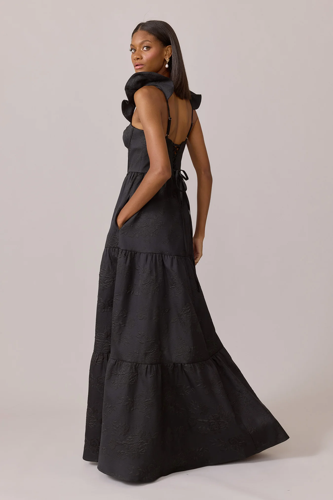 Violet Jacquard Dress | Made To Order - Image 21
