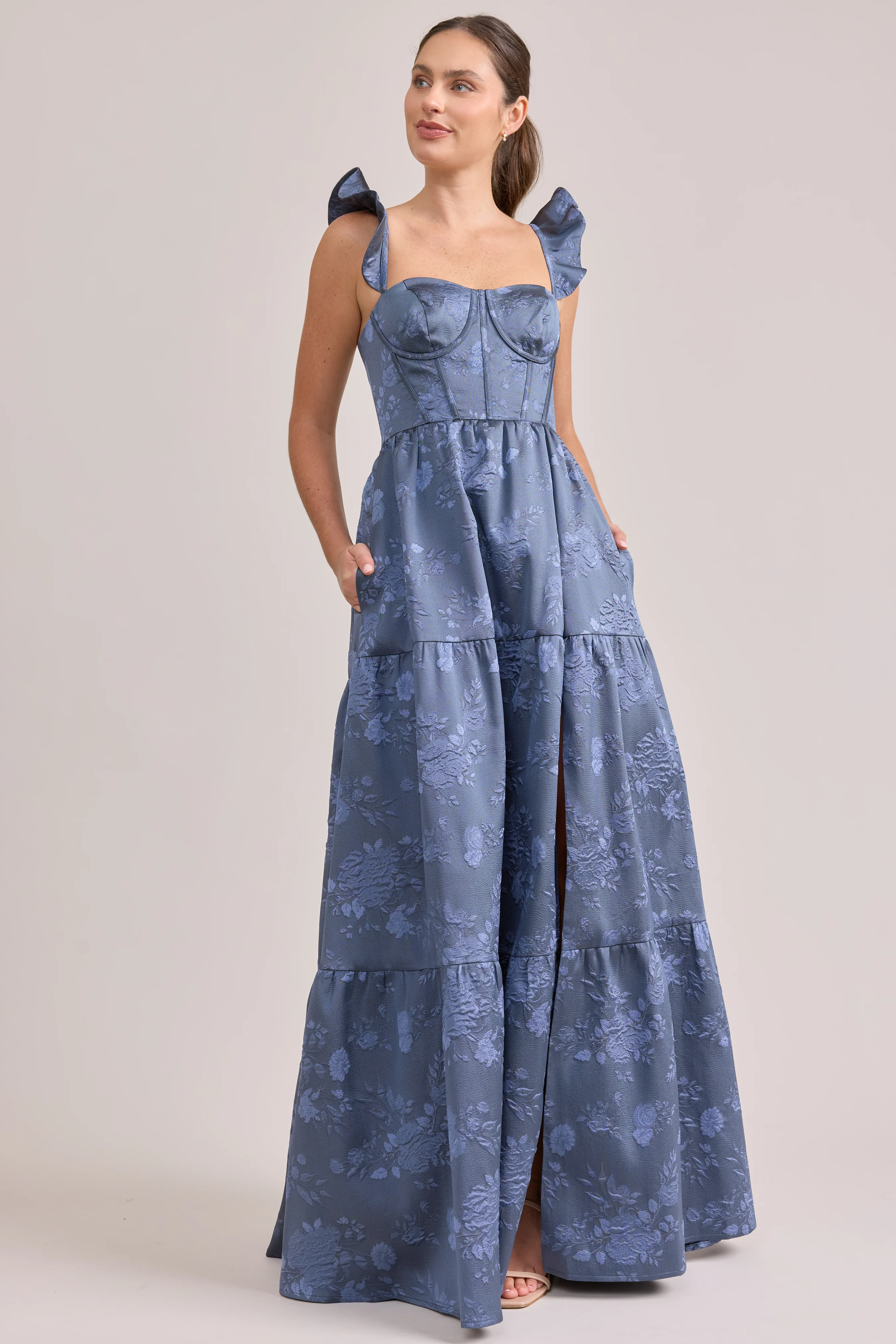 Violet Jacquard Dress | Made To Order - Image 36