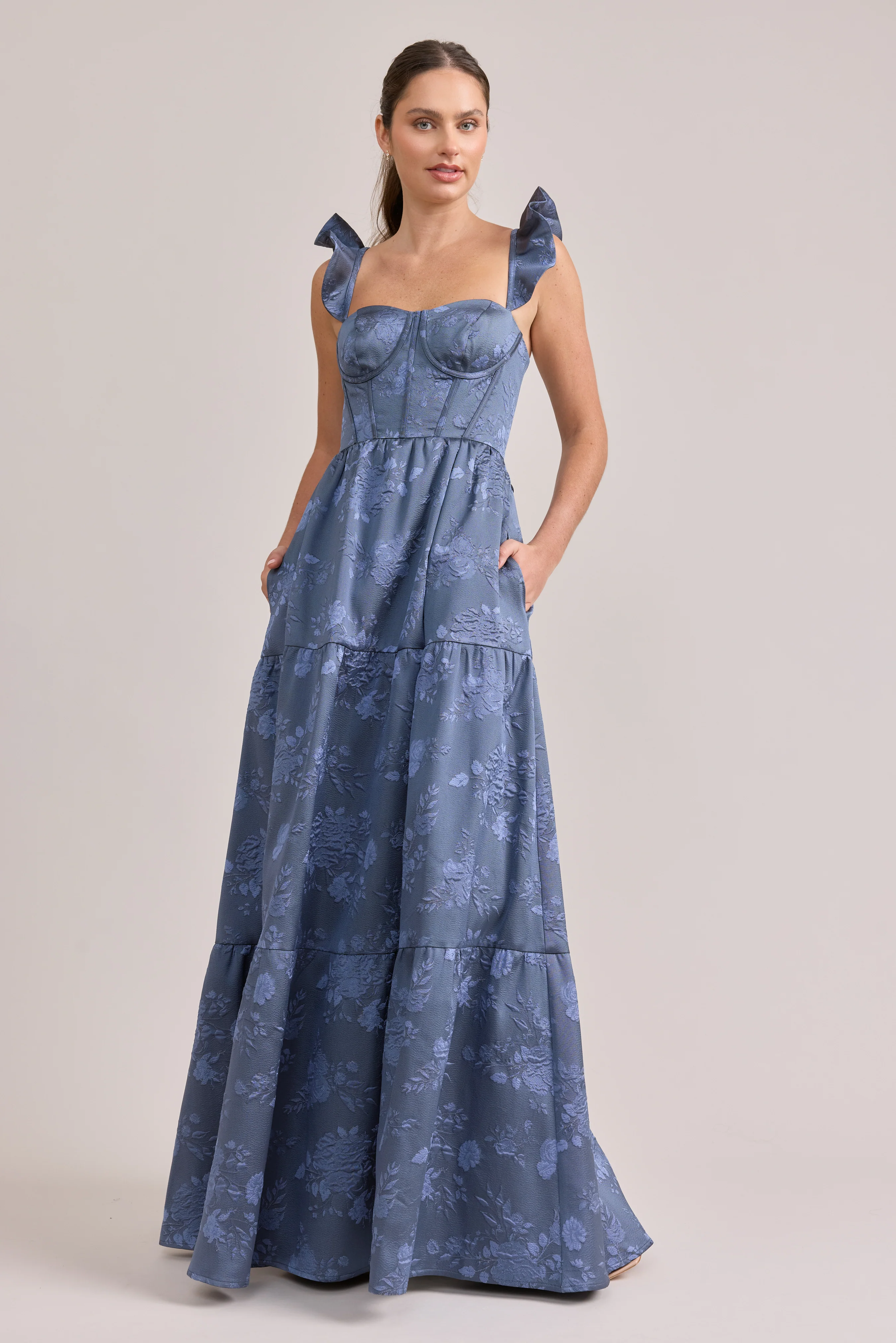Violet Jacquard Dress | Made To Order - Image 39