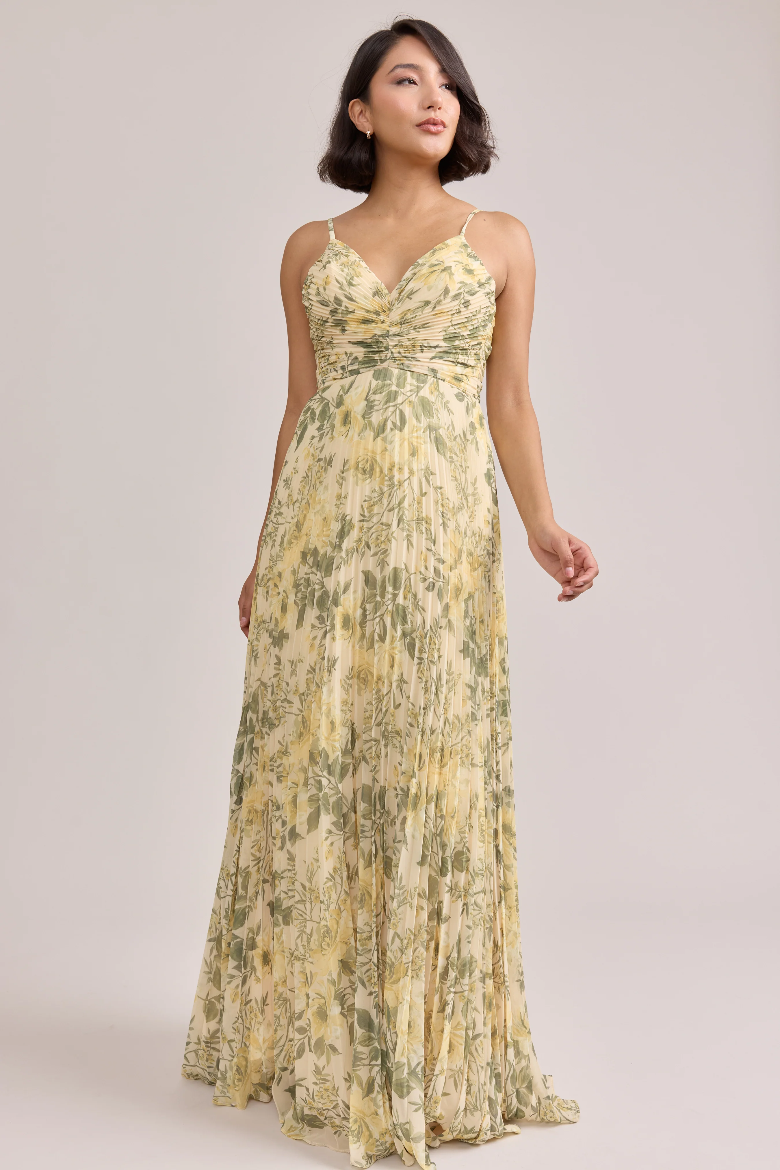 Vivian Chiffon Pleated Floral Print Dress | Made To Order - Image 10