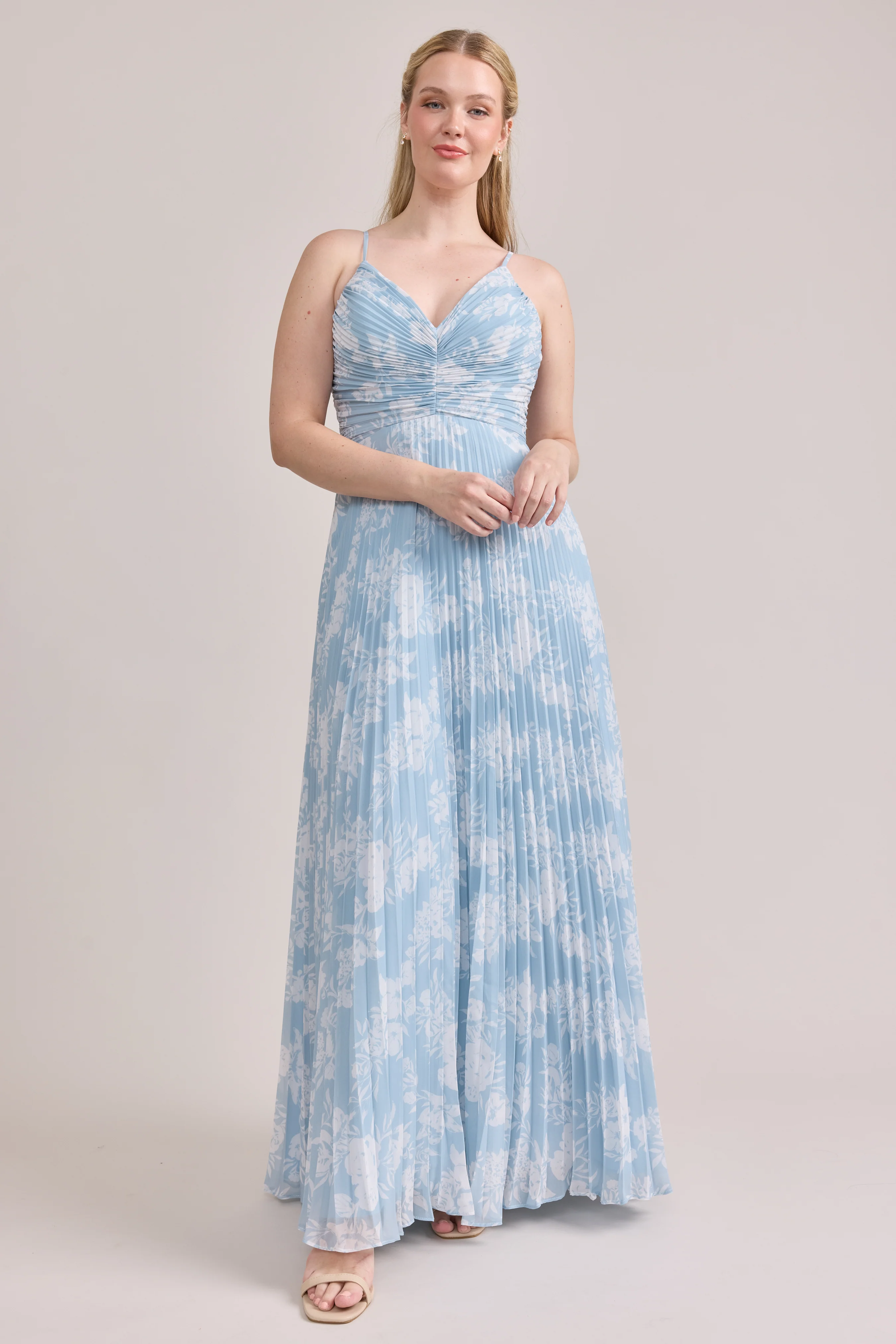 Vivian Chiffon Pleated Floral Print Dress | Made To Order - Image 22