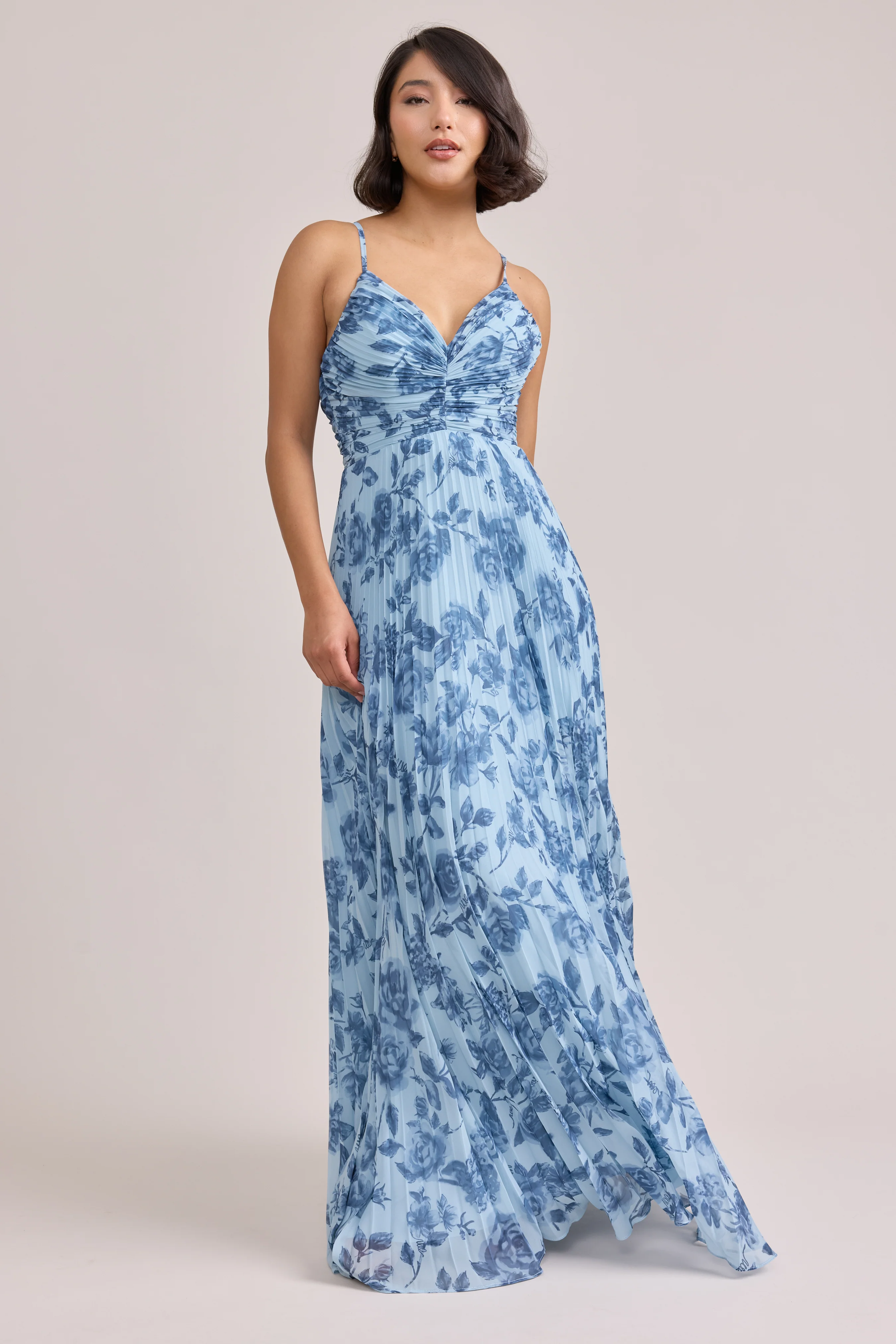Vivian Chiffon Pleated Floral Print Dress | Made To Order - Image 27