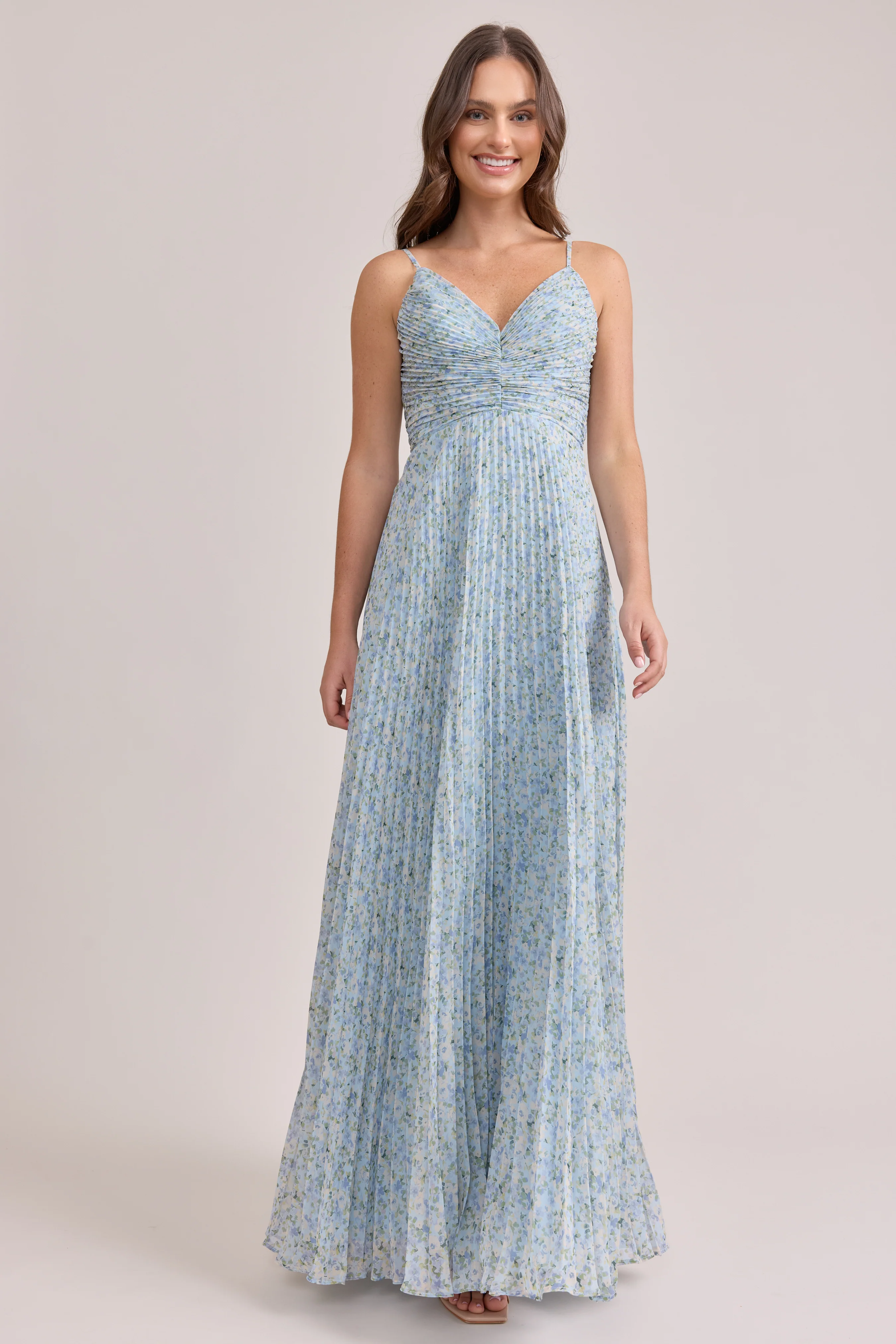 Vivian Chiffon Pleated Floral Print Dress | Made To Order - Image 31