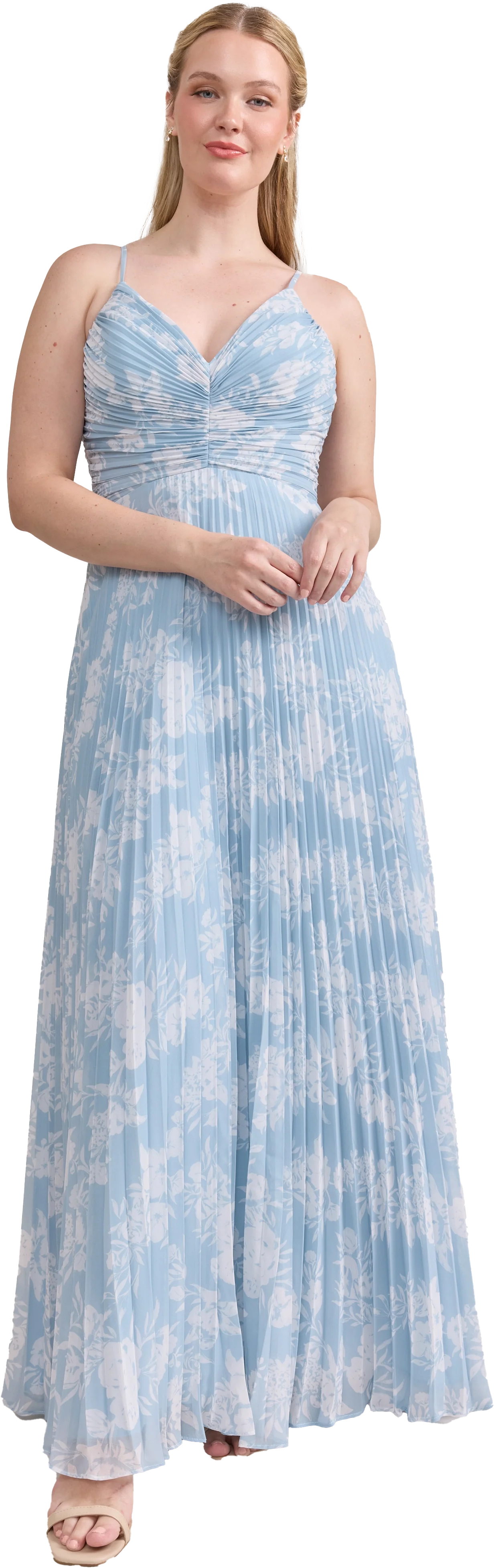 Vivian Chiffon Pleated Floral Print Dress | Made To Order - Image 49