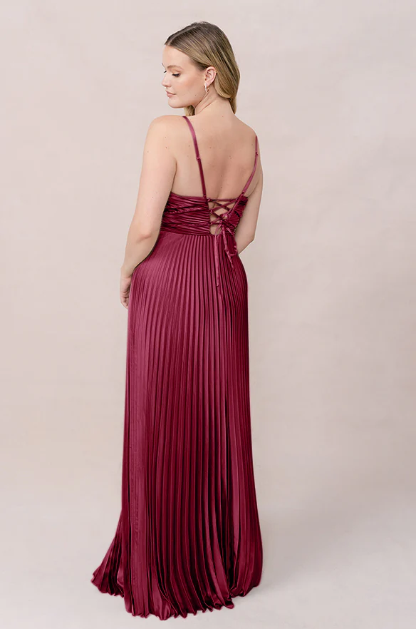 Vivian Satin Pleated Dress | Made To Order - Image 10