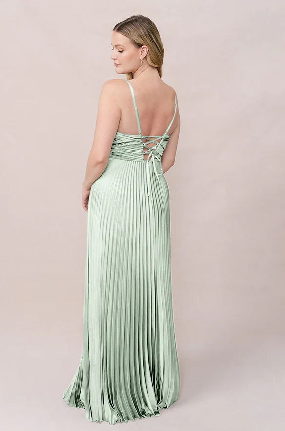 Vivian Satin Pleated Dress | Made To Order - Image 106
