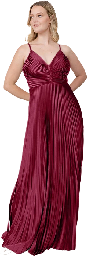 Vivian Satin Pleated Dress | Made To Order - Image 112