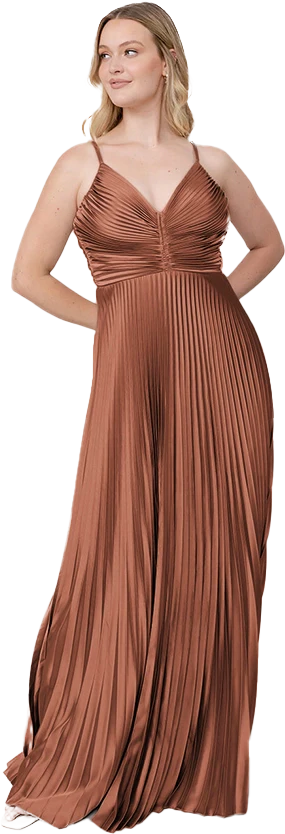 Vivian Satin Pleated Dress | Made To Order - Image 118