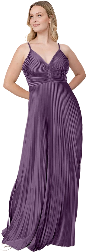 Vivian Satin Pleated Dress | Made To Order - Image 121