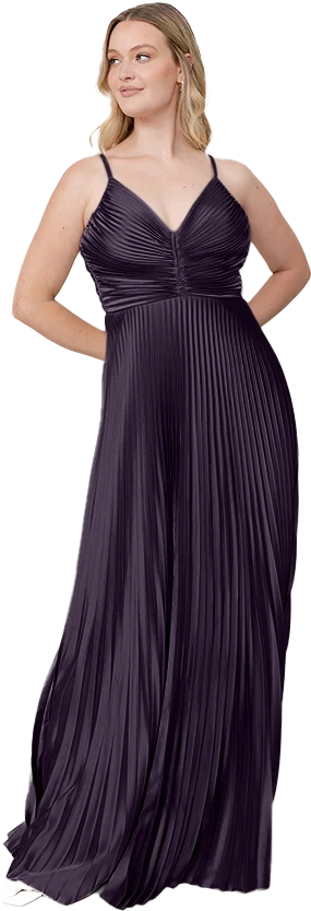 Vivian Satin Pleated Dress | Made To Order - Image 122