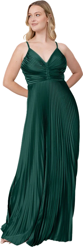 Vivian Satin Pleated Dress | Made To Order - Image 123