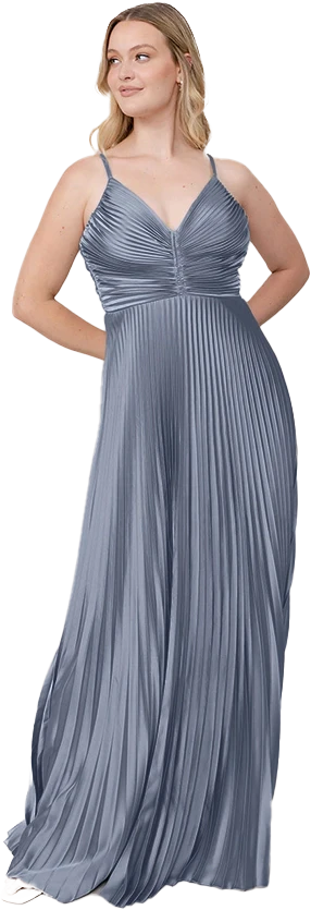 Vivian Satin Pleated Dress | Made To Order - Image 125