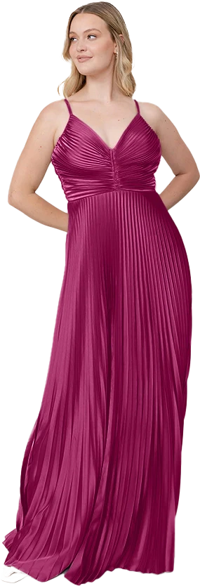Vivian Satin Pleated Dress | Made To Order - Image 126