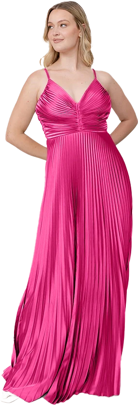 Vivian Satin Pleated Dress | Made To Order - Image 136
