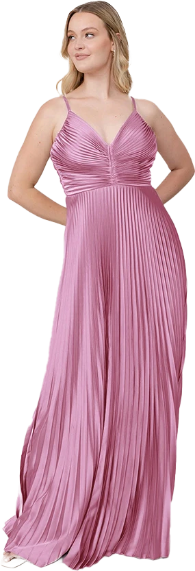 Vivian Satin Pleated Dress | Made To Order - Image 137