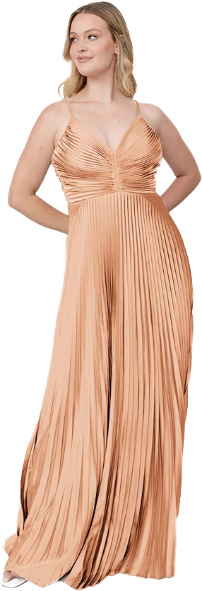 Vivian Satin Pleated Dress | Made To Order - Image 140