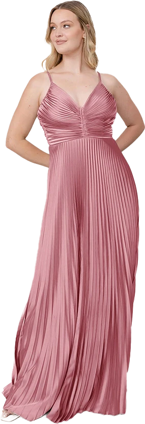 Vivian Satin Pleated Dress | Made To Order - Image 146