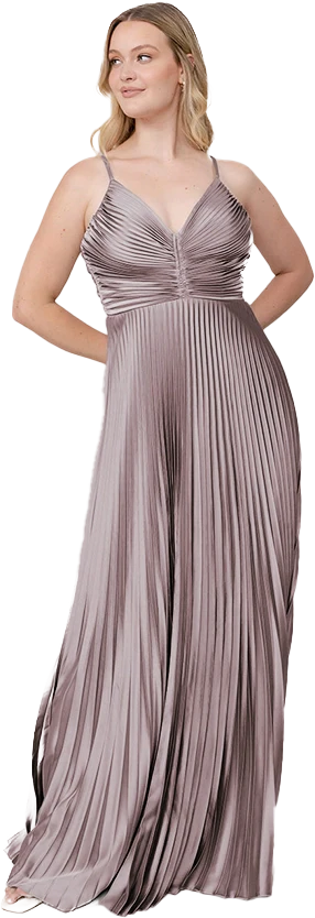 Vivian Satin Pleated Dress | Made To Order - Image 153