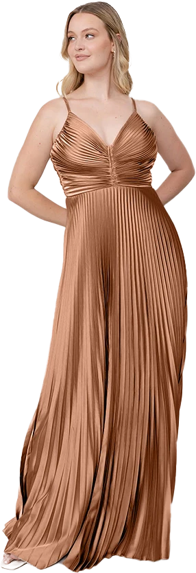 Vivian Satin Pleated Dress | Made To Order - Image 155