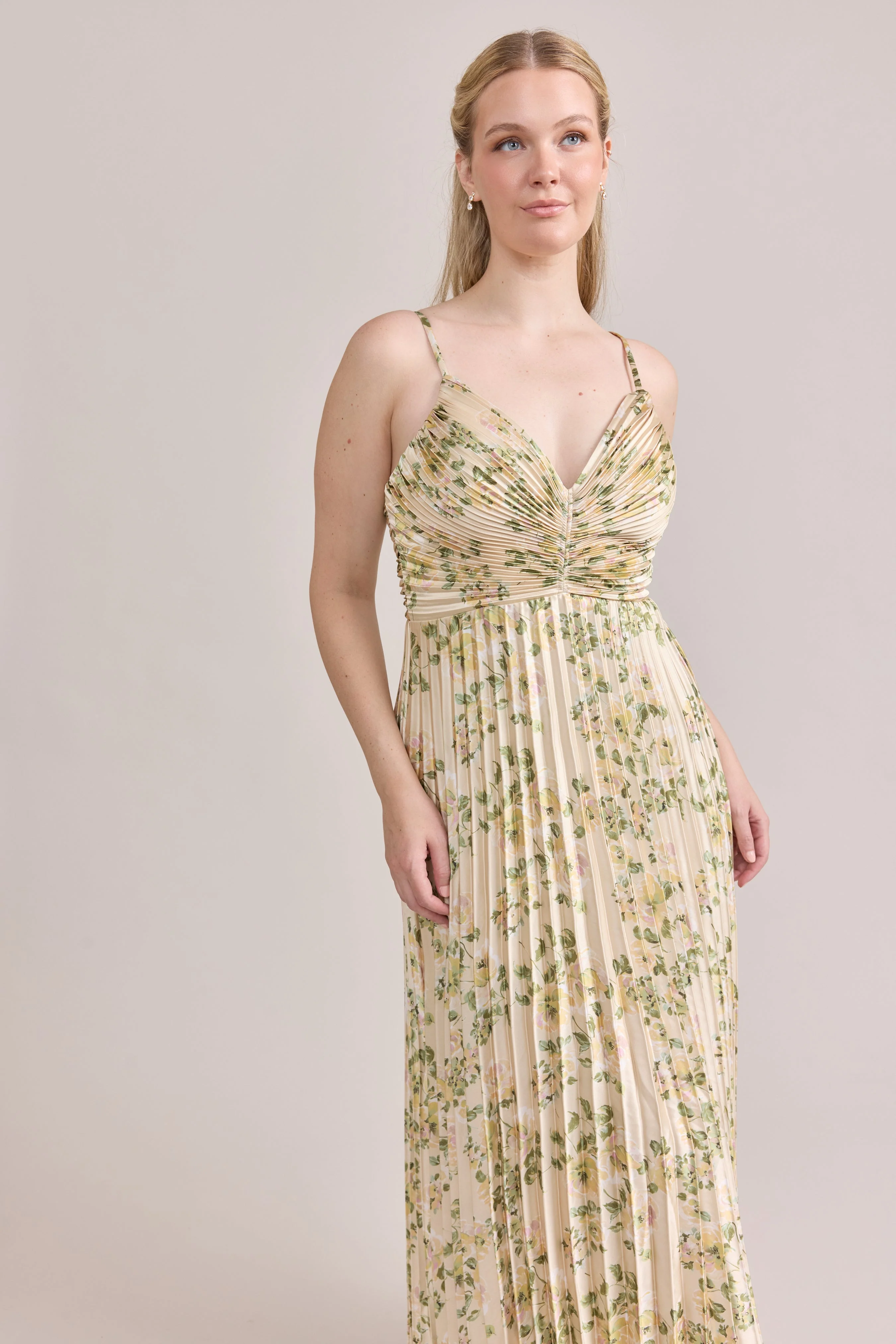 Vivian Satin Pleated Dress | Made To Order - Image 159