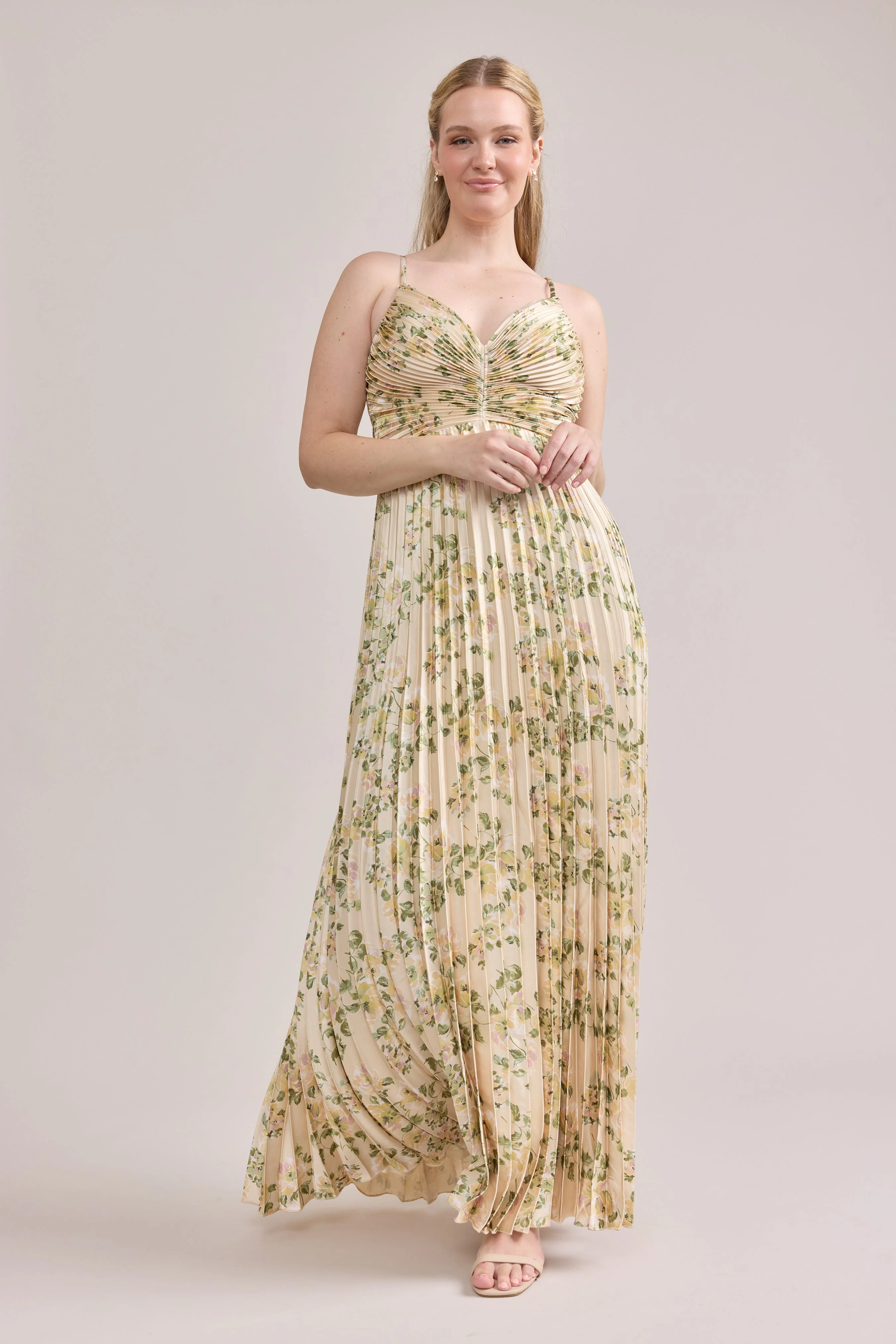 Vivian Satin Pleated Dress | Made To Order - Image 160