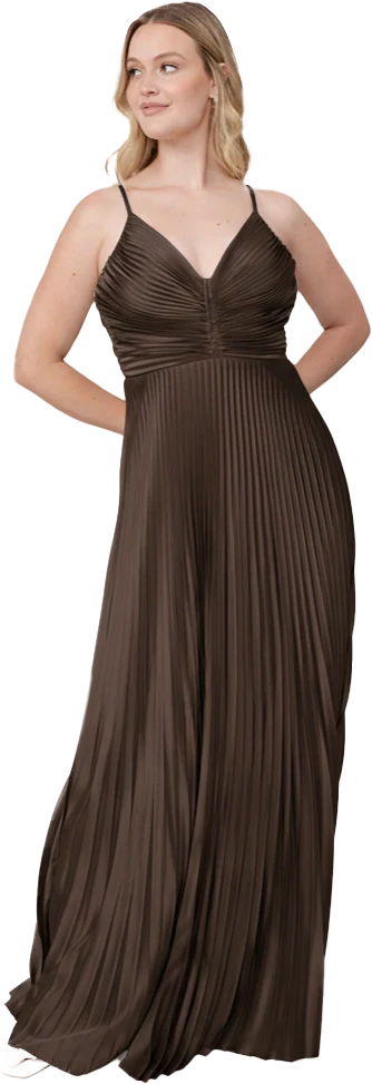 Vivian Satin Pleated Dress | Made To Order - Image 174