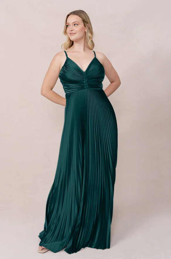 Vivian Satin Pleated Dress | Made To Order - Image 21