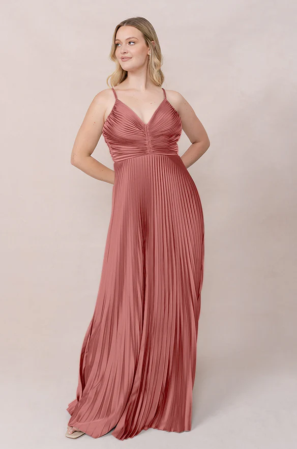 Vivian Satin Pleated Dress | Made To Order - Image 27
