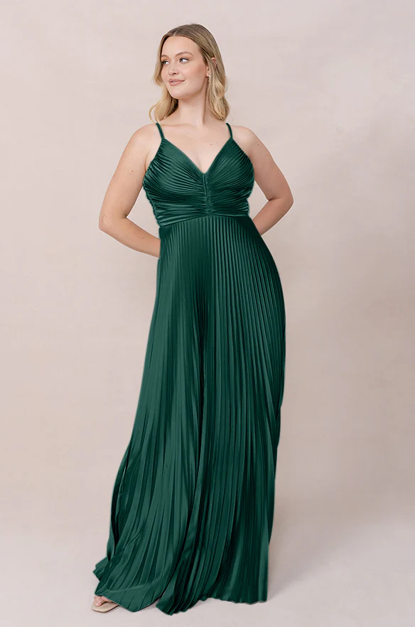Vivian Satin Pleated Dress | Made To Order - Image 33