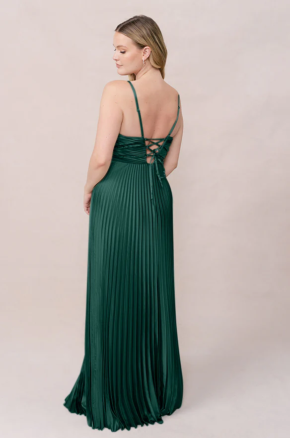 Vivian Satin Pleated Dress | Made To Order - Image 34