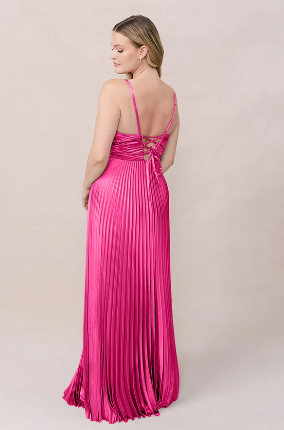 Vivian Satin Pleated Dress | Made To Order - Image 56