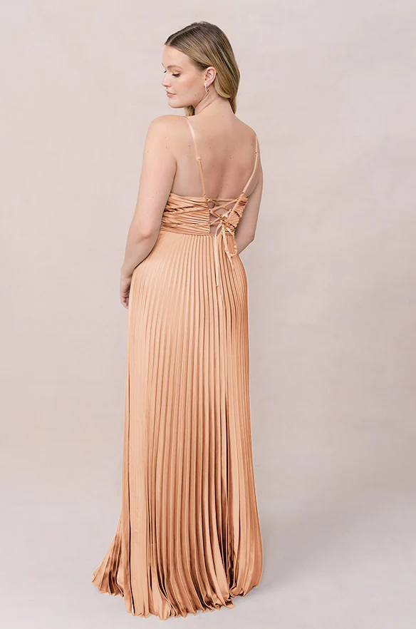 Vivian Satin Pleated Dress | Made To Order - Image 64