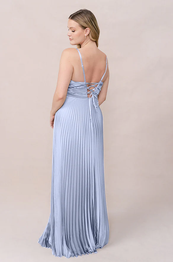 Vivian Satin Pleated Dress | Made To Order - Image 66