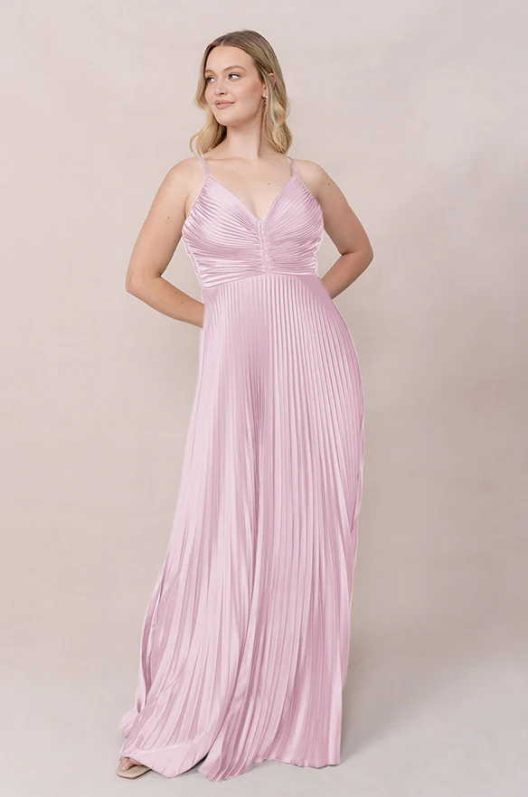 Vivian Satin Pleated Dress | Made To Order - Image 7