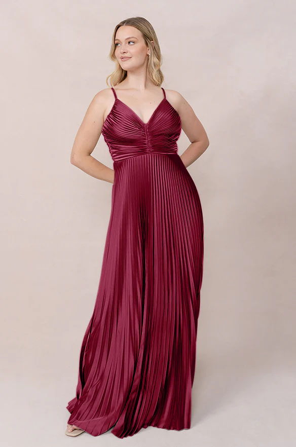Vivian Satin Pleated Dress | Made To Order - Image 9