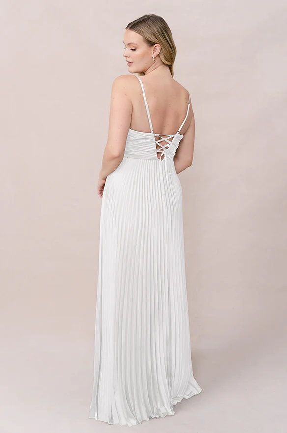 Vivian Satin Pleated Dress | Made To Order - Image 96