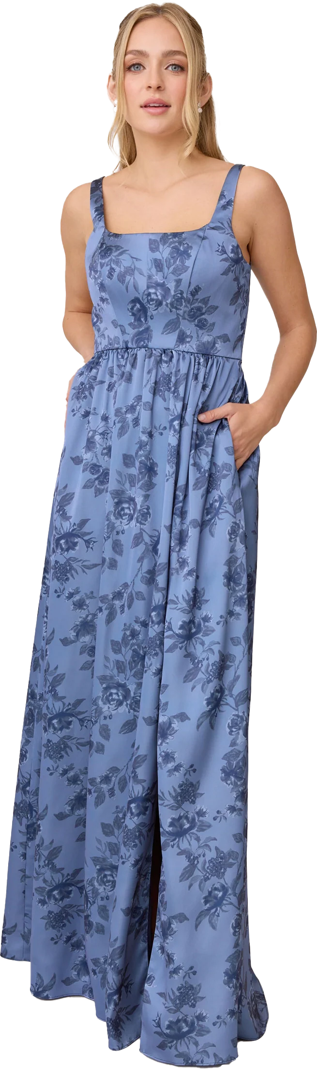 Whitney Satin Floral Print Dress | Made To Order - Image 100