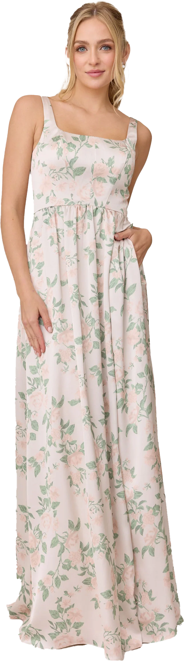 Whitney Satin Floral Print Dress | Made To Order - Image 110