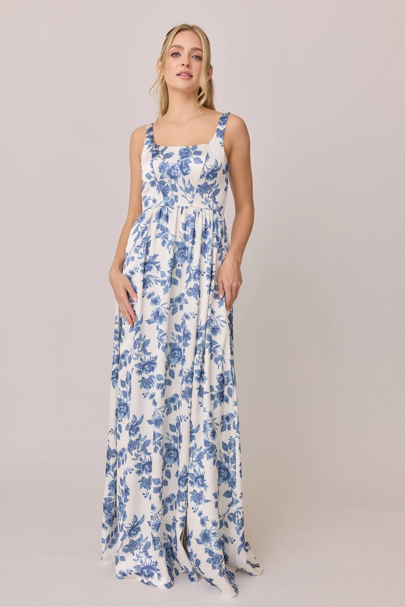 Whitney Satin Floral Print Dress | Made To Order - Image 21