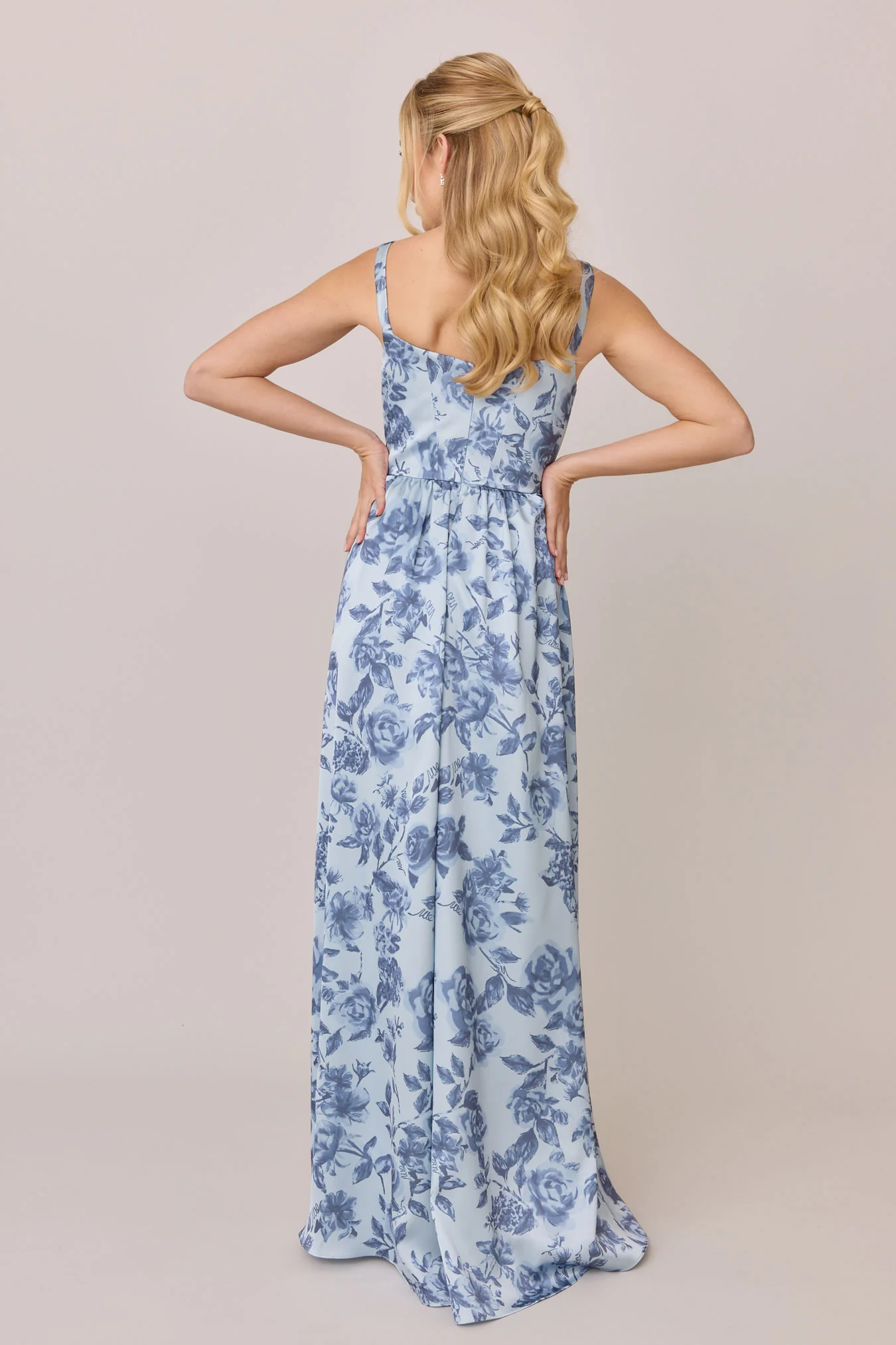 Whitney Satin Floral Print Dress | Made To Order - Image 3