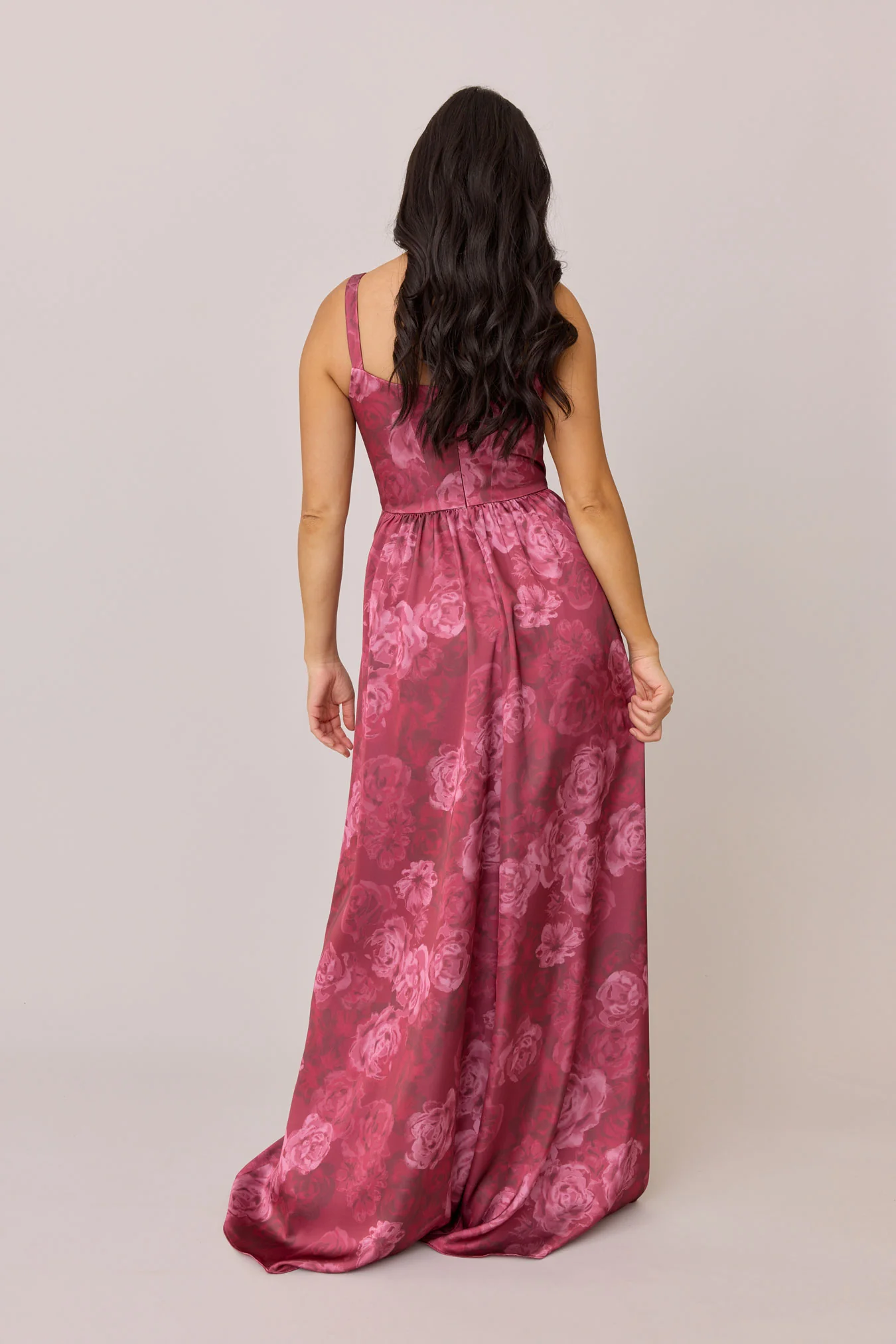 Whitney Satin Floral Print Dress | Made To Order - Image 50