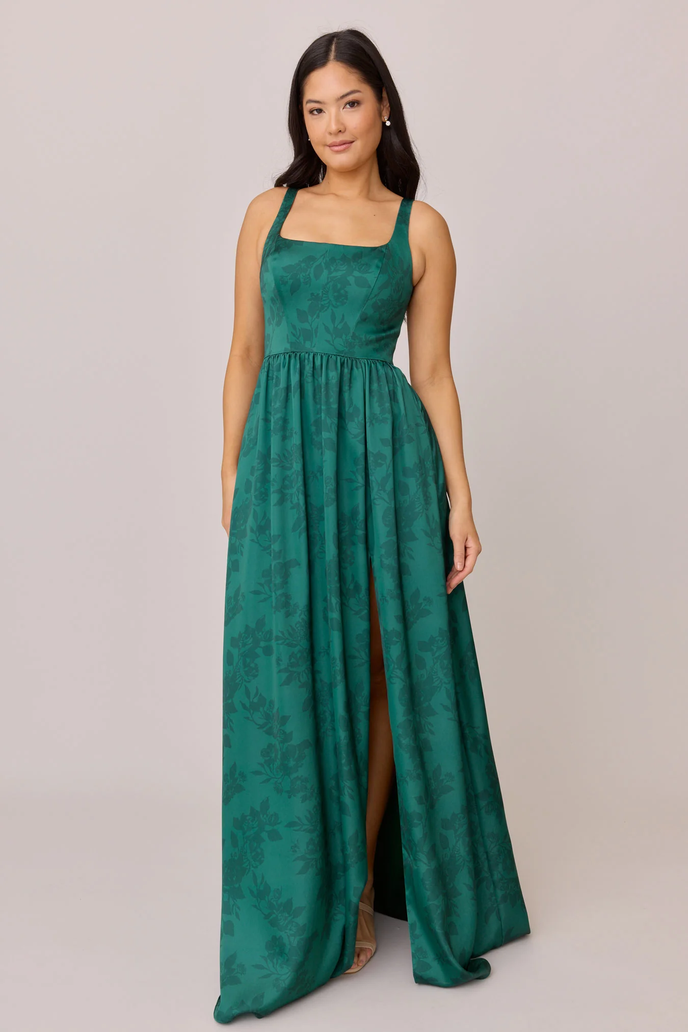 Whitney Satin Floral Print Dress | Made To Order - Image 53