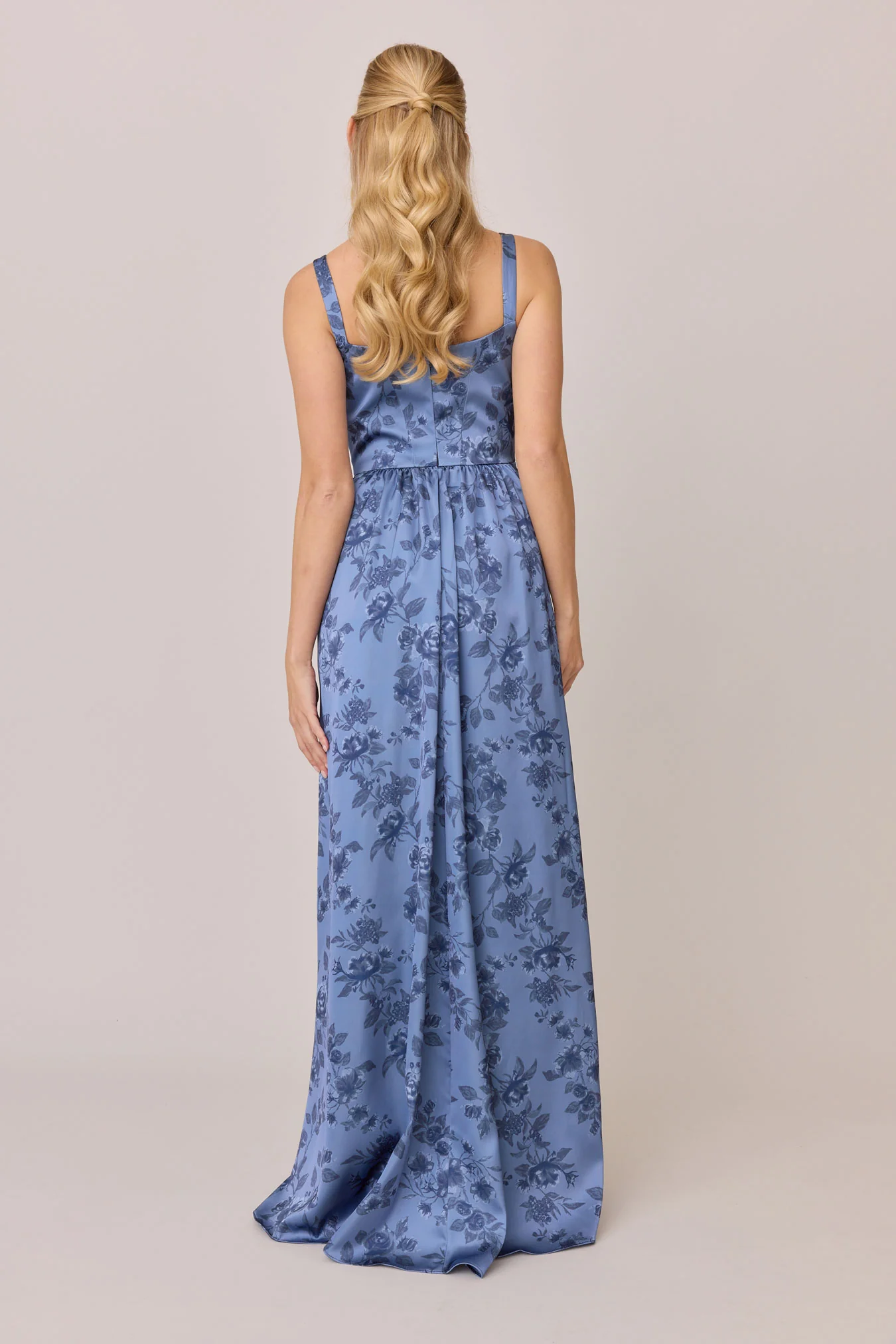 Whitney Satin Floral Print Dress | Made To Order - Image 59
